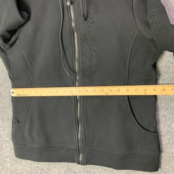 Harley Davidson Jacket Hoodie Women's Large Full Zip Puff Imprinted Sweatshirt - Picture 5 of 9
